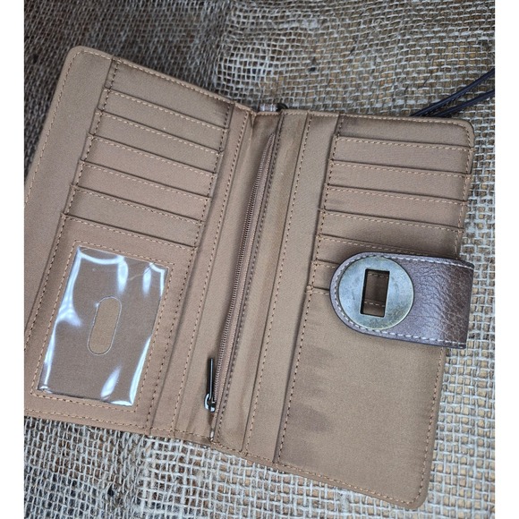 Justin Womens Brown Lace Wristlet Wallet Clutch Organizer - Picture 3 of 3